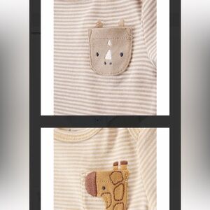 Carter's Kids Animal Pocket Tees - Yellow, Blue, Cream